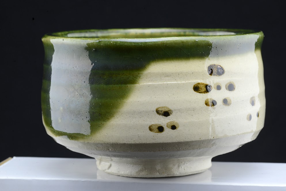 Oribe chawan matcha csésze